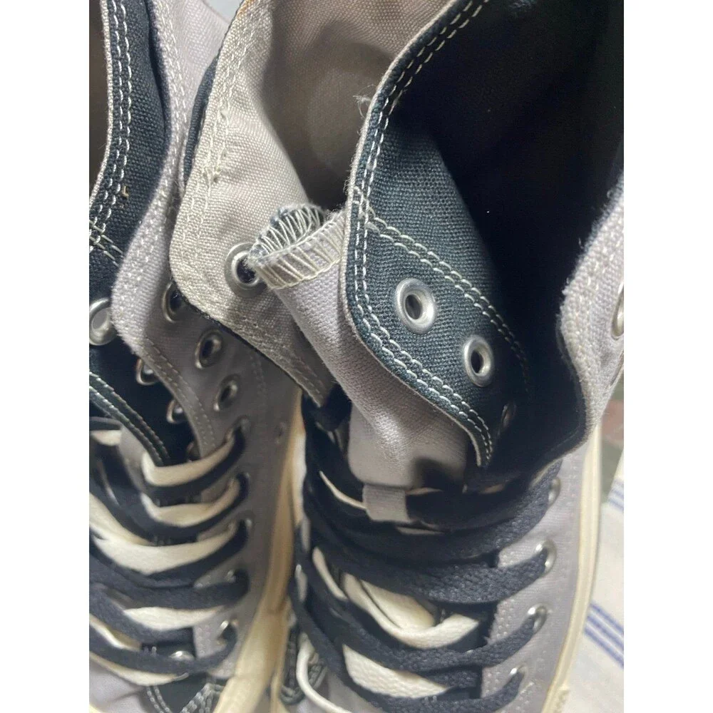 Converse Double Tongue High Top Sneaker Charcoal Gray Y2K Punk Emo NIB M11 W13 - Picture 7 of 11